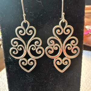 James Avery Sterling Silver Scrollwork Earrings - Retired